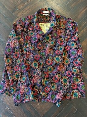 Vintage 90’s Christopher & Banks Multicolor Starburst Button Jacket